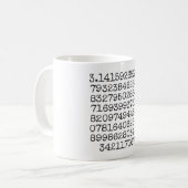Pi Mugの最初の100桁 コーヒーマグカップ (正面左)