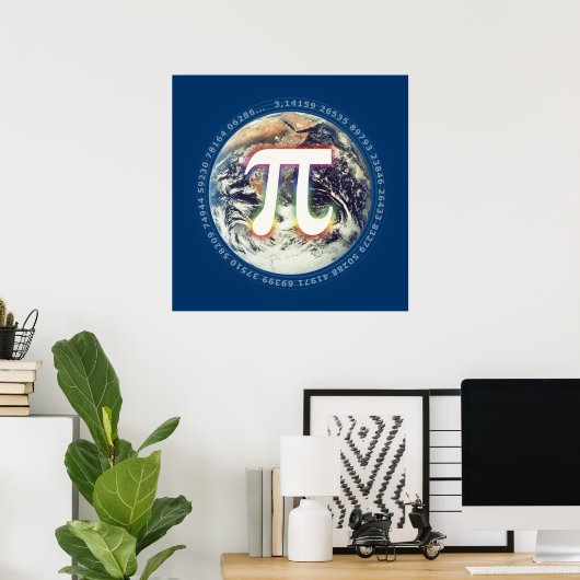 Pi Number on Earth | Math ポスター (ホームオフィス)