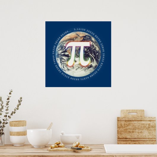 Pi Number on Earth | Math ポスター (キッチン)