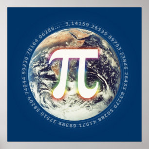 Pi Number on Earth Math ポスター