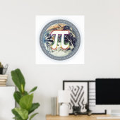Pi Number on Earth - Math poster ポスター (ホームオフィス)