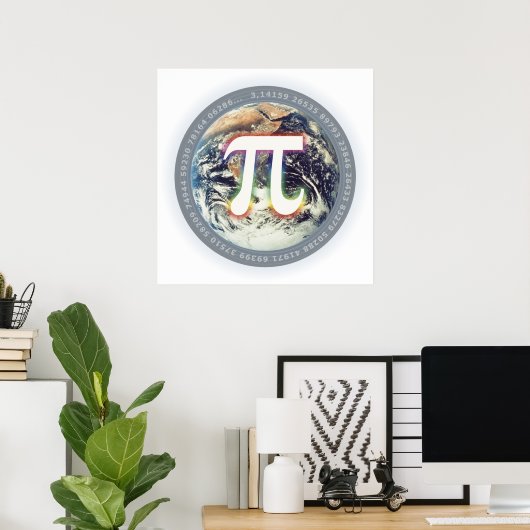 Pi Number on Earth - Math poster ポスター (ホームオフィス)