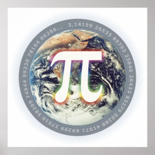 Pi Number on Earth - Math poster ポスター