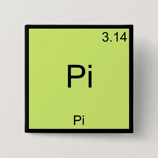 Pi - Pi Math おもしろい Element Chemistry Tシャツ 缶バッジ (正面)