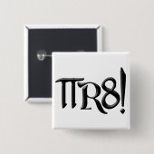 PI R8 -海賊はギークの方法を綴りました 缶バッジ (正面&裏面)