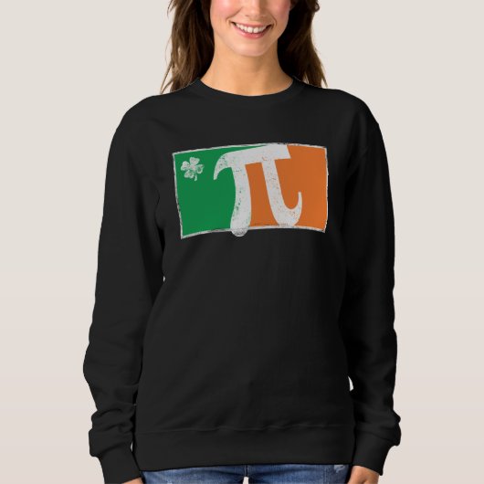 Pi Rish St Patrick's Day Irish Flag C Distressed スウェットシャツ (正面)