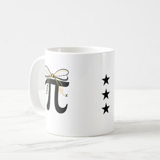 Pi Symbol Mug - Minimalist Math Pi Day Coffee Cup コーヒーマグカップ (正面左)