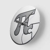 Pi Symbol Tee - Minimalist Math Pi Day Design ラウンド壁時計 (傾斜)