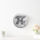Pi Symbol Tee - Minimalist Math Pi Day Design ラウンド壁時計 (ホーム)