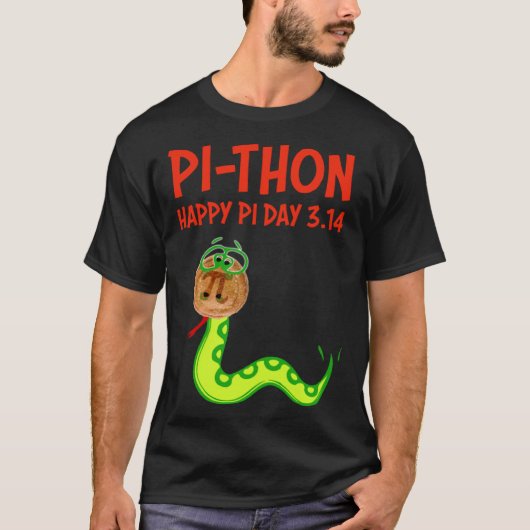 PI THON Pi Day Python Pie Math Snake Wild Animal N Tシャツ (正面)