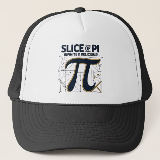 Pi Trucker Hatのスライス – おもしろい Math Lover Gift キャップ (正面)