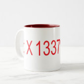 pi X 1337% = 42 ツートーンマグカップ (正面左)