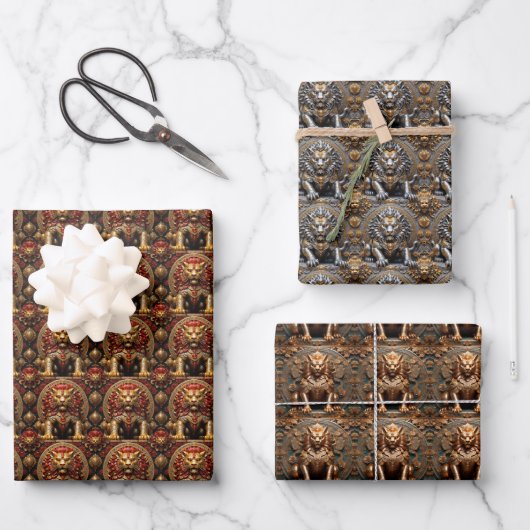 Pi Xiu Mythical Guardian Asian Art Sheet Gift Wrap ラッピングペーパーシート (正面)