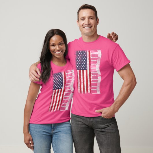 Pianist Classical Music Us Flag Keyboard Piano Pla Tシャツ (ユニセックス)