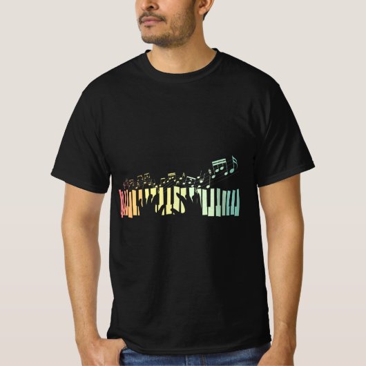 Pianist Gift Idea Keyboards Music Notes Piano  Tシャツ (正面)