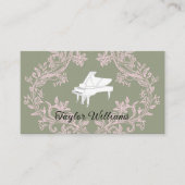 pianist pink and sage green design 名刺 (正面)