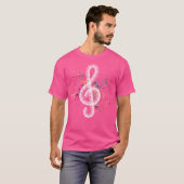 Pianist Treble Clef Keyboard Piano Tシャツ (正面フル)