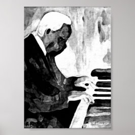 Pianista Jazz O Indian Ink Artwork Impresiones ポスター