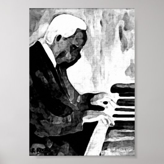 Pianista Jazz O Indian Ink Artwork Impresiones ポスター (正面)