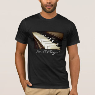 PIANO鍵私はプレーヤーおもしろい音楽愛好家Tシャツ Tシャツ