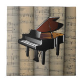 Piano~は楽譜の背景の~のミュージカルを転がりました タイル (正面)