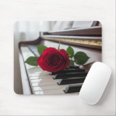 Piano and a rose -Musicians eligant mouse pad マウスパッド (マウス)