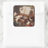 PIANO CATS - おもしろいヴィンテージ猫シール スクエアシール (バッグ)