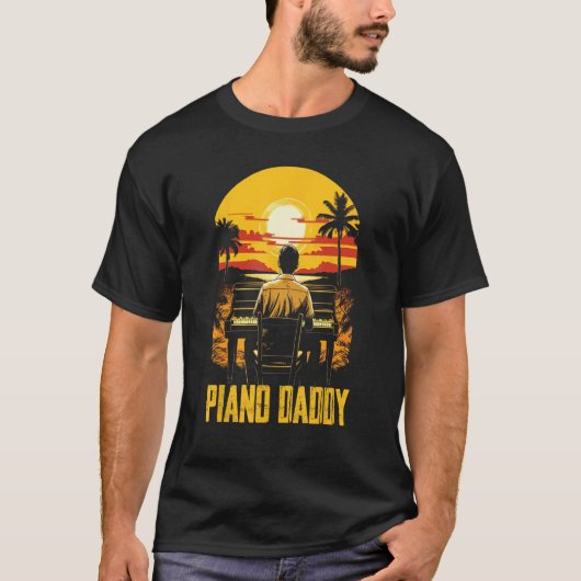 Piano Dad Piano Man Pianist Keyboard Musician Fath Tシャツ (正面)