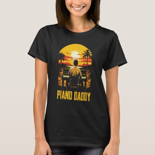 Piano Dad Piano Man Pianist Keyboard Musician Fath Tシャツ (正面)