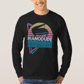 Piano Dude Keyboard Piano Retro Tシャツ (正面)