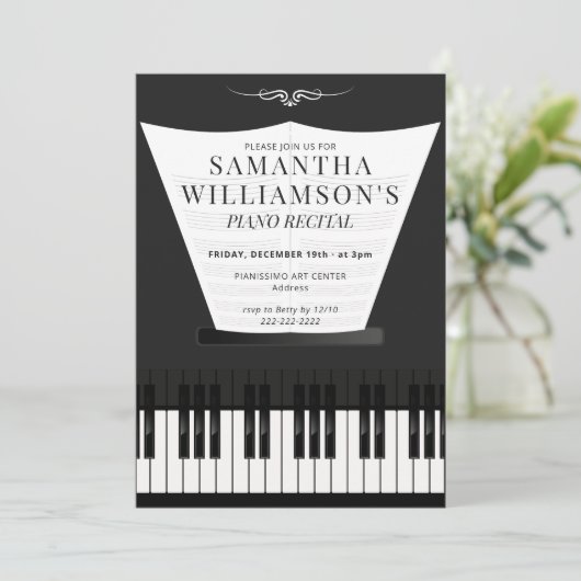 Piano Elegant Piano Recital & Program 招待状 (スタンド正面)