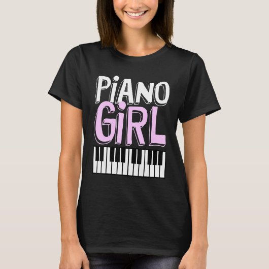 Piano Girl  Pianist Music Keyboardist Musician Out Tシャツ (正面)