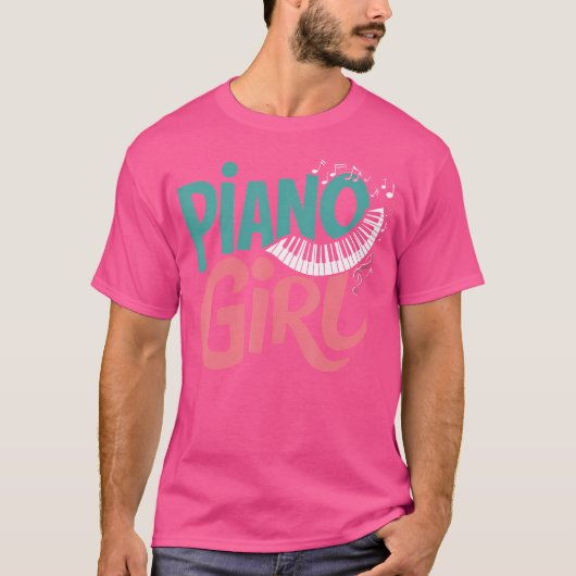 Piano Girl Pianist Music 	 Small Black Tシャツ (正面)