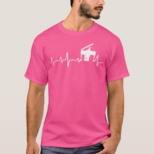 Piano Heartbeat Pianist Grand Piano Piano Tシャツ (正面)