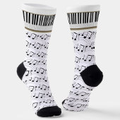 Piano Keyboard And Musical Notes ソックス