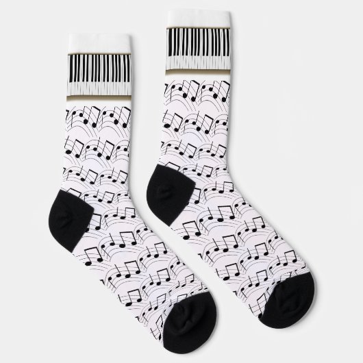 Piano Keyboard And Musical Notes ソックス (右)