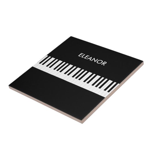 Piano Keyboard Black and White Keys Personalized タイル (側面)
