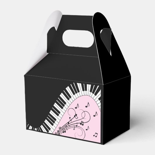 Piano Keyboard Black and White Music Design Pink フェイバーボックス (正面サイド)