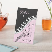 Piano Keyboard Black and White Music Design Pink 台座サイン (インサイチュ)