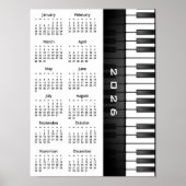Piano Keyboard Design 2026 Wall Calendar Poster ポスター (正面)