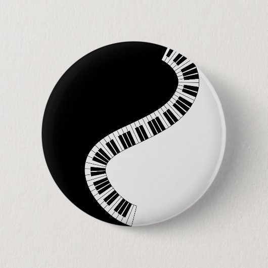 Piano Keyboard Musical Button 缶バッジ (正面)