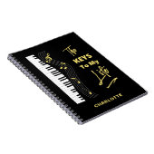 Piano Keyboard Players Fun Music Notes ノートブック (右側)