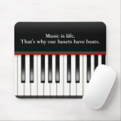 Piano Keyboard with Music Quote マウスパッド (マウス)