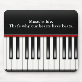 Piano Keyboard with Music Quote マウスパッド