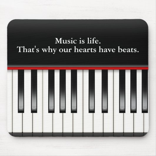 Piano Keyboard with Music Quote マウスパッド (正面)