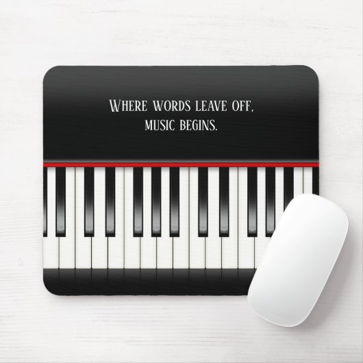 Piano Keyboard with quote マウスパッド (マウス)