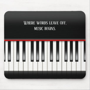 Piano Keyboard with quote マウスパッド
