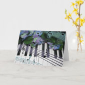 Piano Keys and Flowers カード (黄色い花)