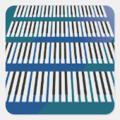 Piano Keys Music Square Sticker スクエアシール (正面)