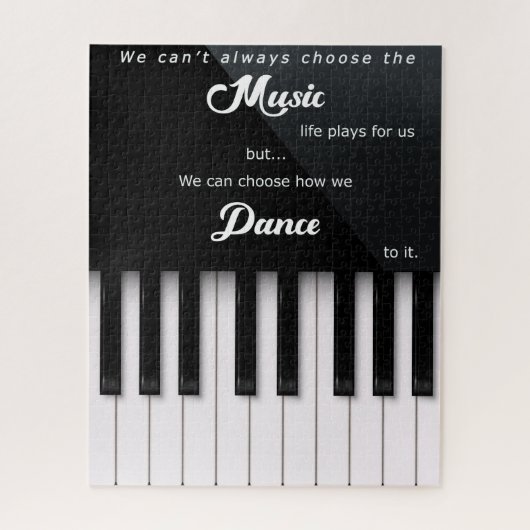 Piano Keys with Music and Dance Life Quote ジグソーパズル (縦)